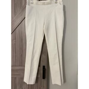 Akris Punto Size 10 ivory mid rise slim leg pant
